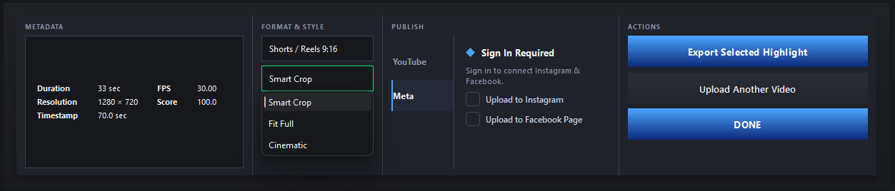 GEVEI FLOW export format and publishing controls