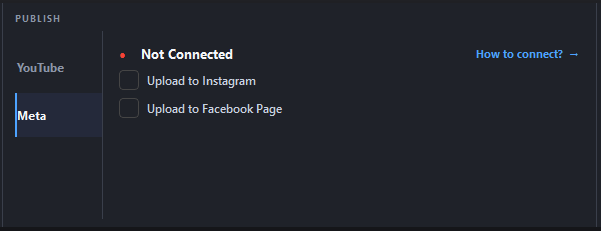 GEVEI FLOW connected Instagram and Facebook publishing controls